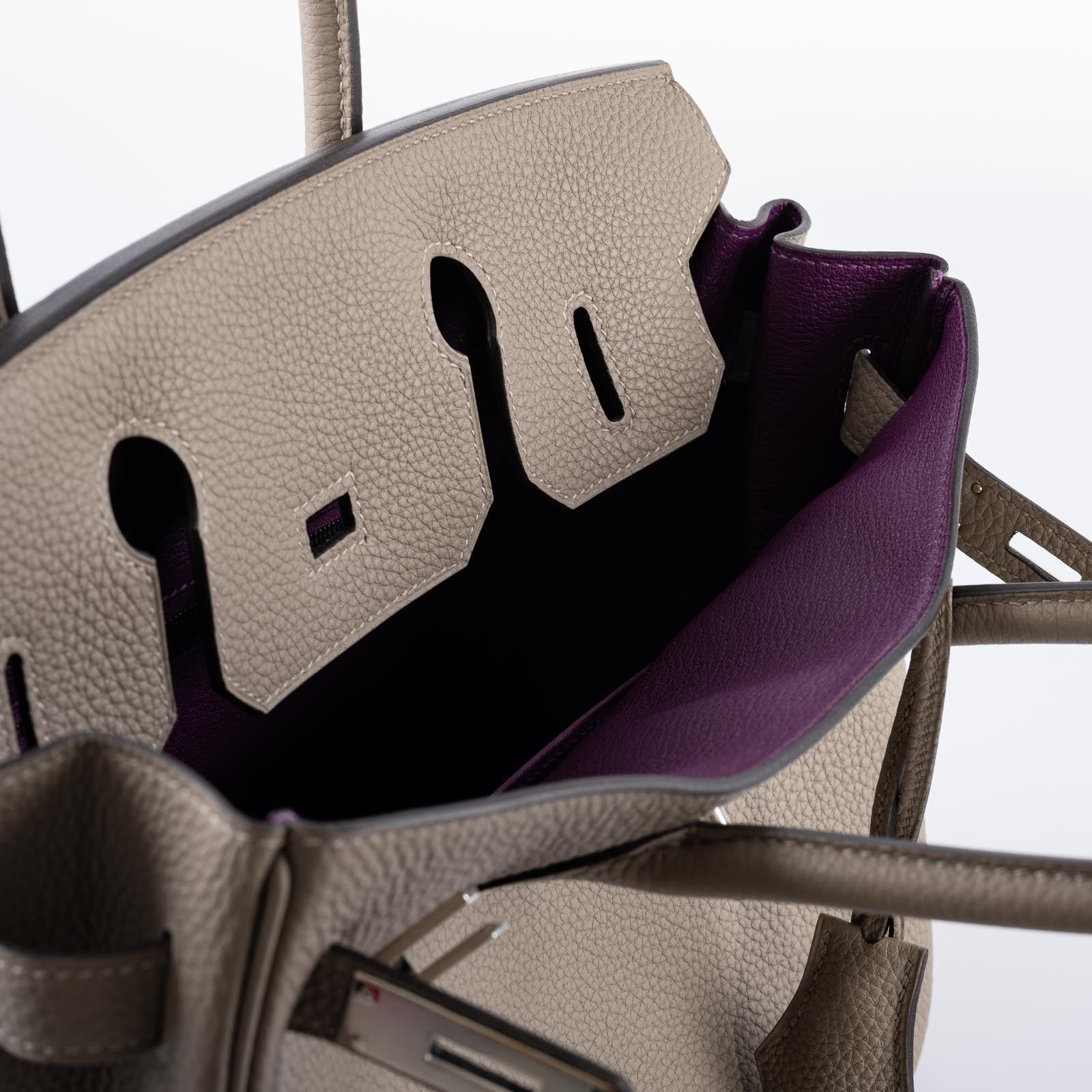 Hermès HSS Birkin 30: Gris Asphalte Togo, Cassis Interior, Palladium Hardware 2 Hermès HSS Birkin 30: Gris Asphalte Togo, Cassis Interior, Palladium Hardware - Image 2