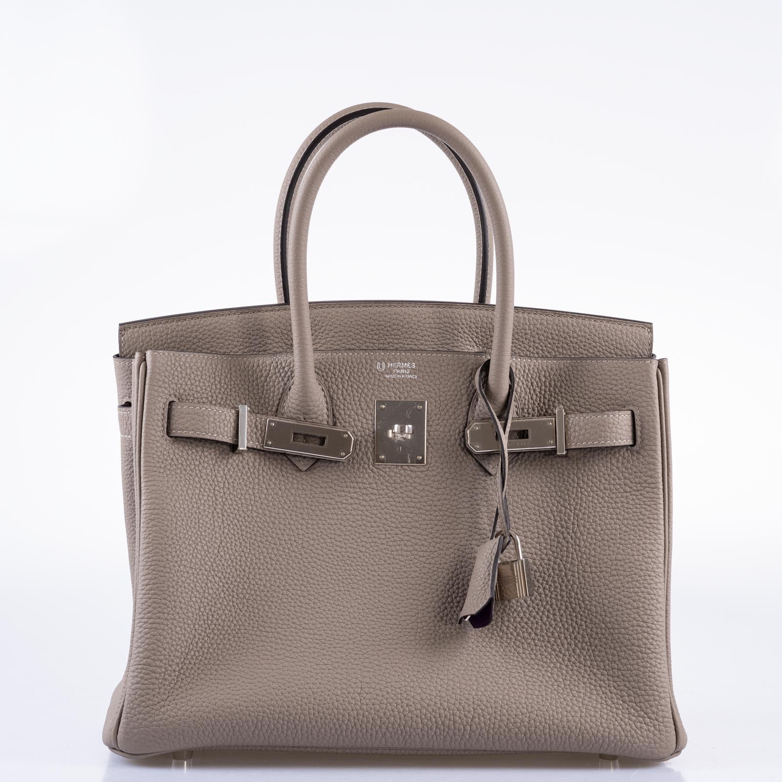Hermès HSS Birkin 30: Gris Asphalte Togo, Cassis Interior, Palladium Hardware 6 Hermès HSS Birkin 30: Gris Asphalte Togo, Cassis Interior, Palladium Hardware - Image 6