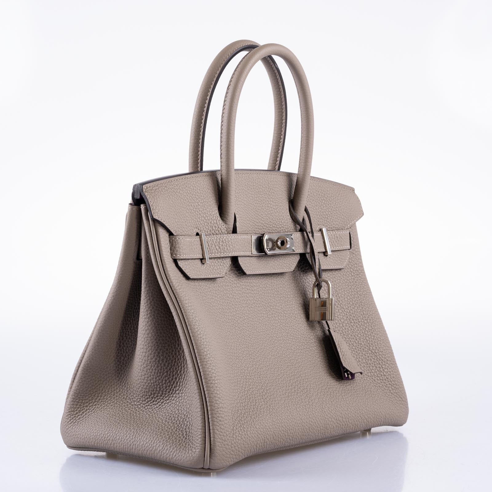Hermès HSS Birkin 30: Gris Asphalte Togo, Cassis Interior, Palladium Hardware 7 Hermès HSS Birkin 30: Gris Asphalte Togo, Cassis Interior, Palladium Hardware - Image 7