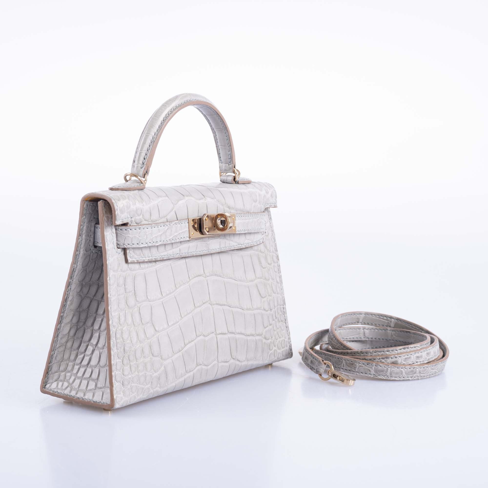 Hermès Kelly 20 HSS Mini Sellier Alligator | Gris Perle Matte | Jaune Ambre Interior 8 Hermès Kelly 20 HSS Mini Sellier Alligator | Gris Perle Matte | Jaune Ambre Interior - Image 8