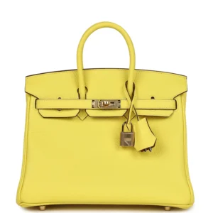 Hermès Special Order (HSS) Birkin 25 Lime Verso Clemence Permabrass Hardware