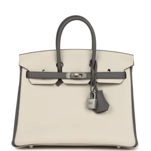 Hermès HSS Birkin 25 Beton & Etain Togo Bag - Brushed Palladium Hardware