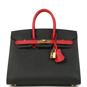 Hermès HSS Birkin Sellier 25 Black/Rouge Epsom Gold Hardware 5 Hermès HSS Birkin Sellier 25 Black/Rouge Epsom Gold Hardware