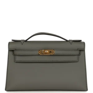 Hermès HSS Kelly Pochette Gris Meyer Verso Swift Gold Hardware 2 Hermès HSS Kelly Pochette Gris Meyer Verso Swift Gold Hardware
