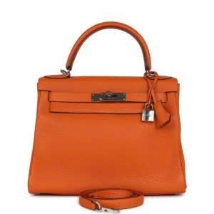 Vintage Hermès Kelly Retourne 28 Orange Togo - Pre-owned HSS, Palladium Hardware