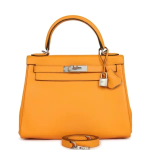 Hermès HSS Kelly Retourne 28 Jaune D'Or Swift with Palladium Hardware 15 Hermès HSS Kelly Retourne 28 Jaune D'Or Swift with Palladium Hardware