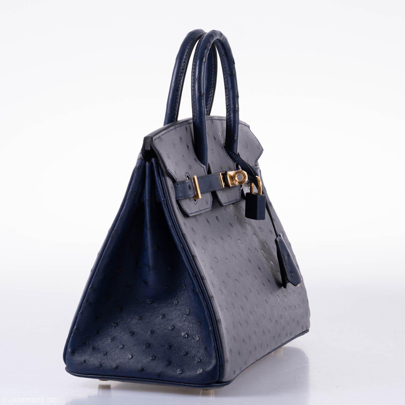 Hermès Birkin 25 Ostrich Bag - Gris Agate & Blue Iris, Gold Hardware - Limited Edition 4 Hermès Birkin 25 Ostrich Bag - Gris Agate & Blue Iris, Gold Hardware - Limited Edition - Image 4