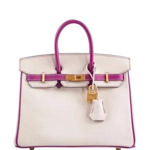 Hermes-Birkin-25-HSS-Rose-Pourpre-and-Craie-Epsom-with-Brushed-Gold-Hardware