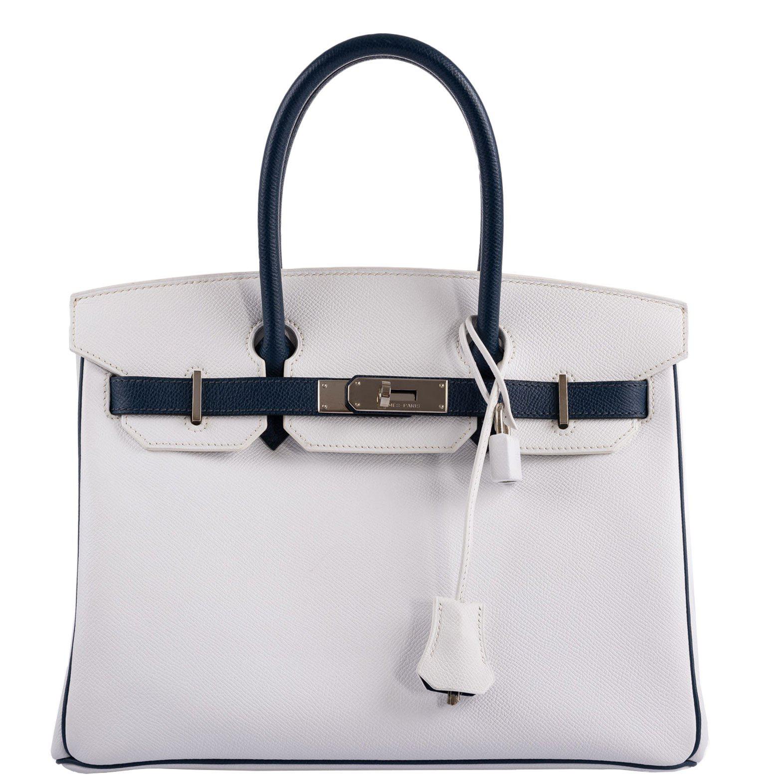 Hermès Birkin 30 HSS White & Blue Marine Leather - Palladium Hardware 8 Hermès Birkin 30 HSS White & Blue Marine Leather - Palladium Hardware - Image 8