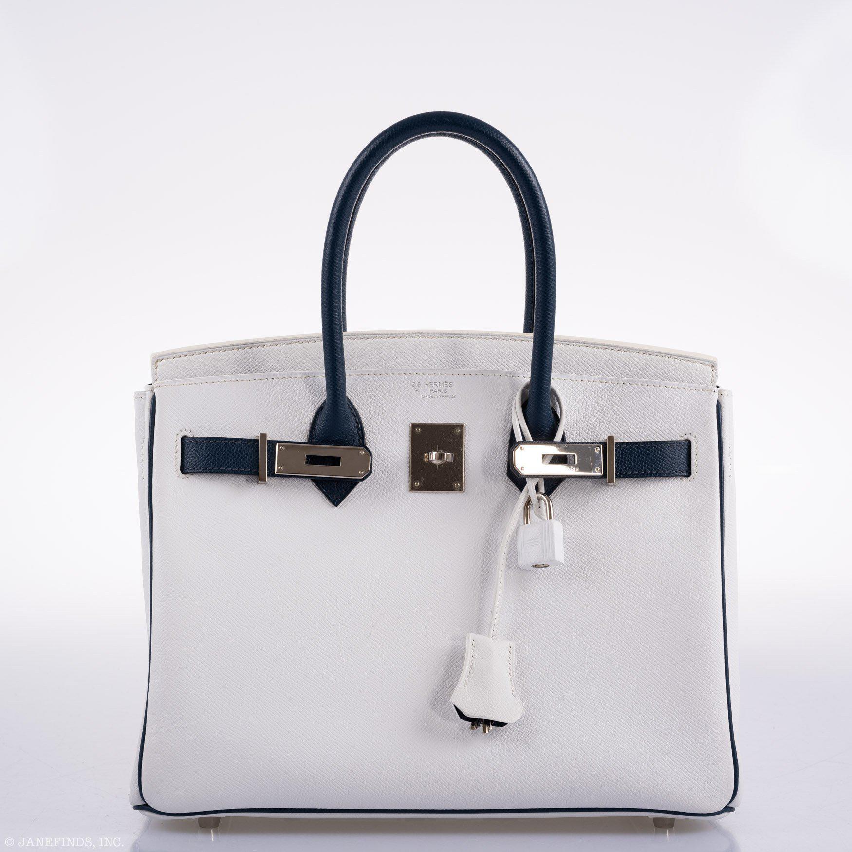 Hermès Birkin 30 HSS White & Blue Marine Leather - Palladium Hardware 7 Hermès Birkin 30 HSS White & Blue Marine Leather - Palladium Hardware - Image 7