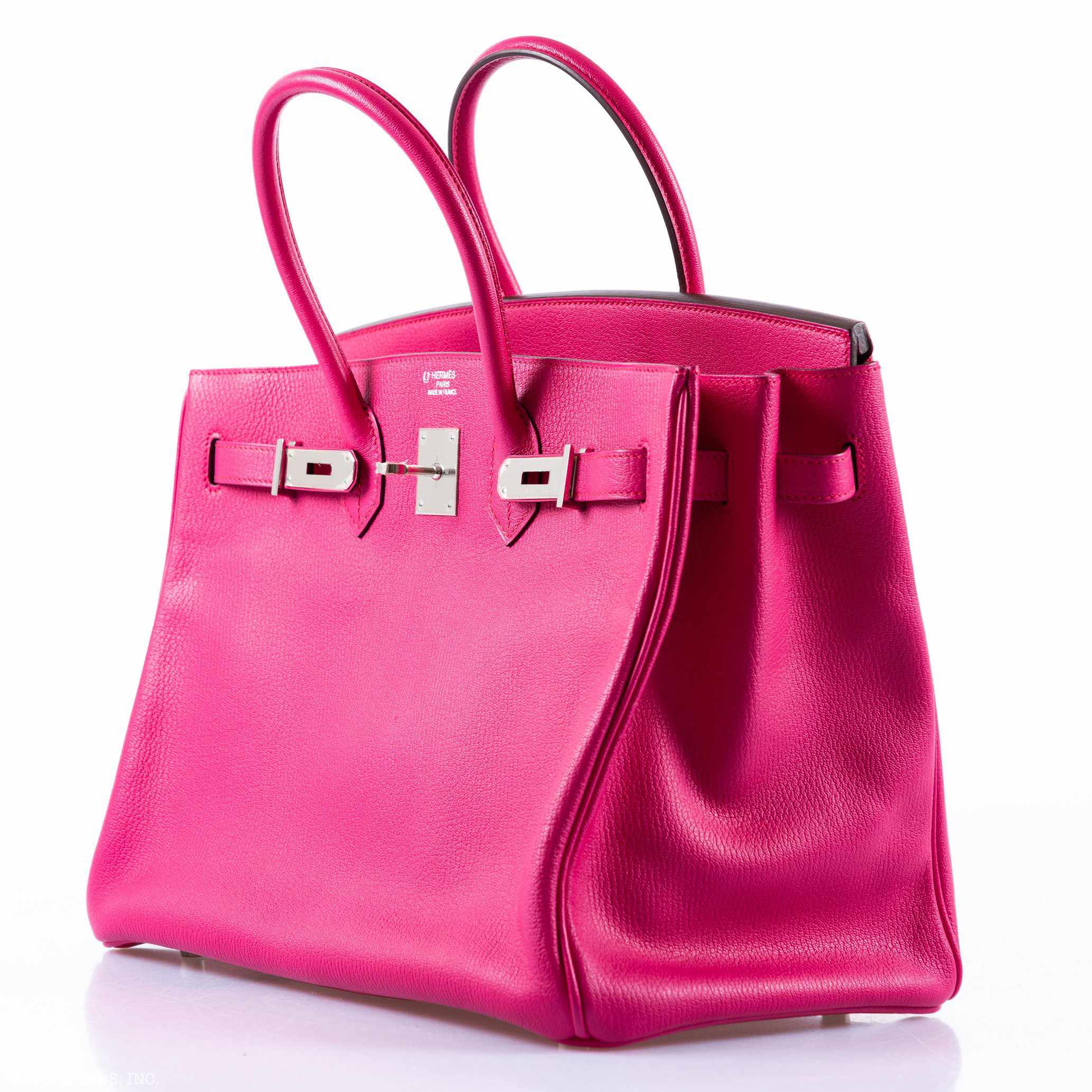 Hermès Birkin 35 Rose Tyrien Chevre - Palladium Hardware, Extra Pocket 4 Hermès Birkin 35 Rose Tyrien Chevre - Palladium Hardware, Extra Pocket - Image 4