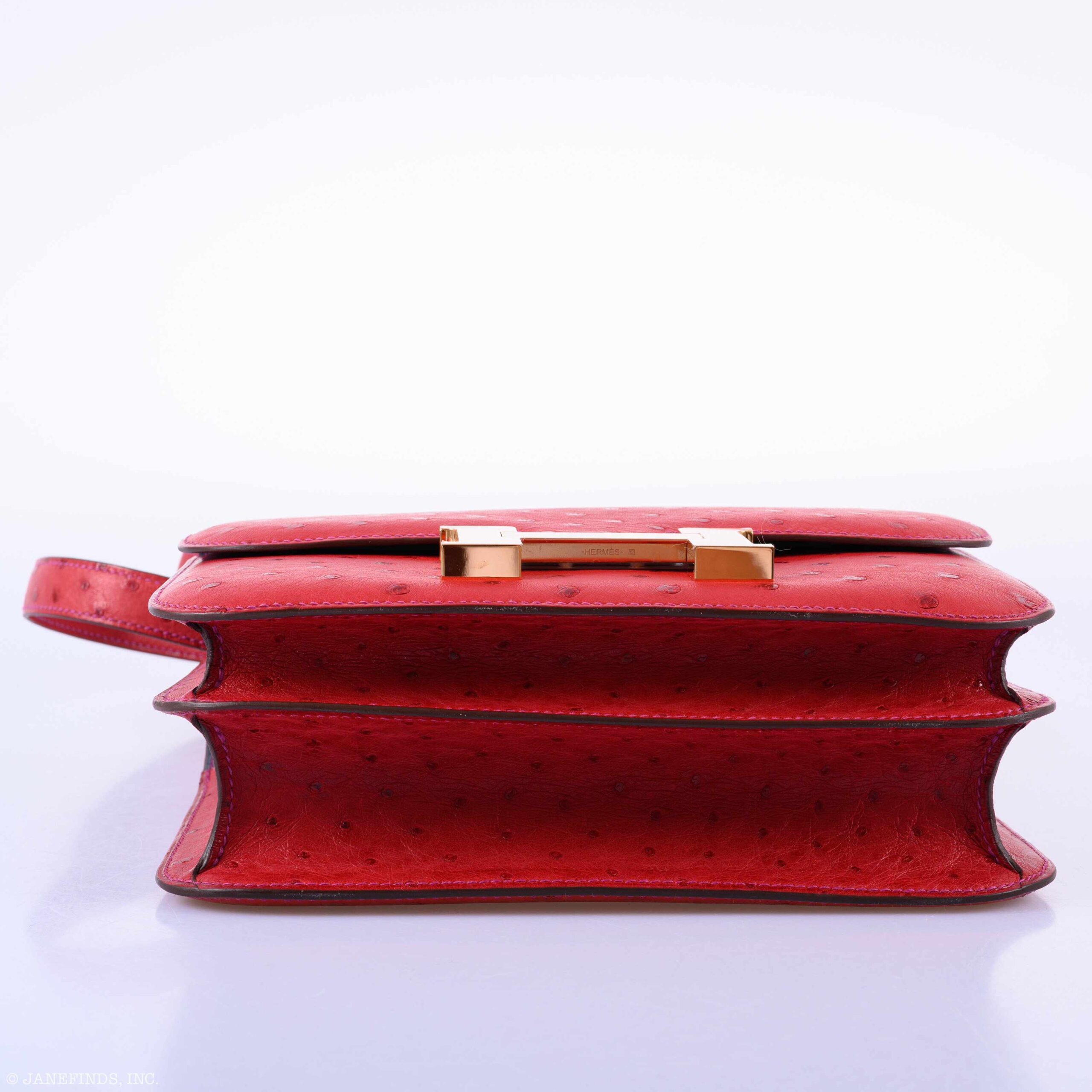 Luxury Hermès Constance 24 Rouge Vif Ostrich Handbag 4 Luxury Hermès Constance 24 Rouge Vif Ostrich Handbag - Image 4