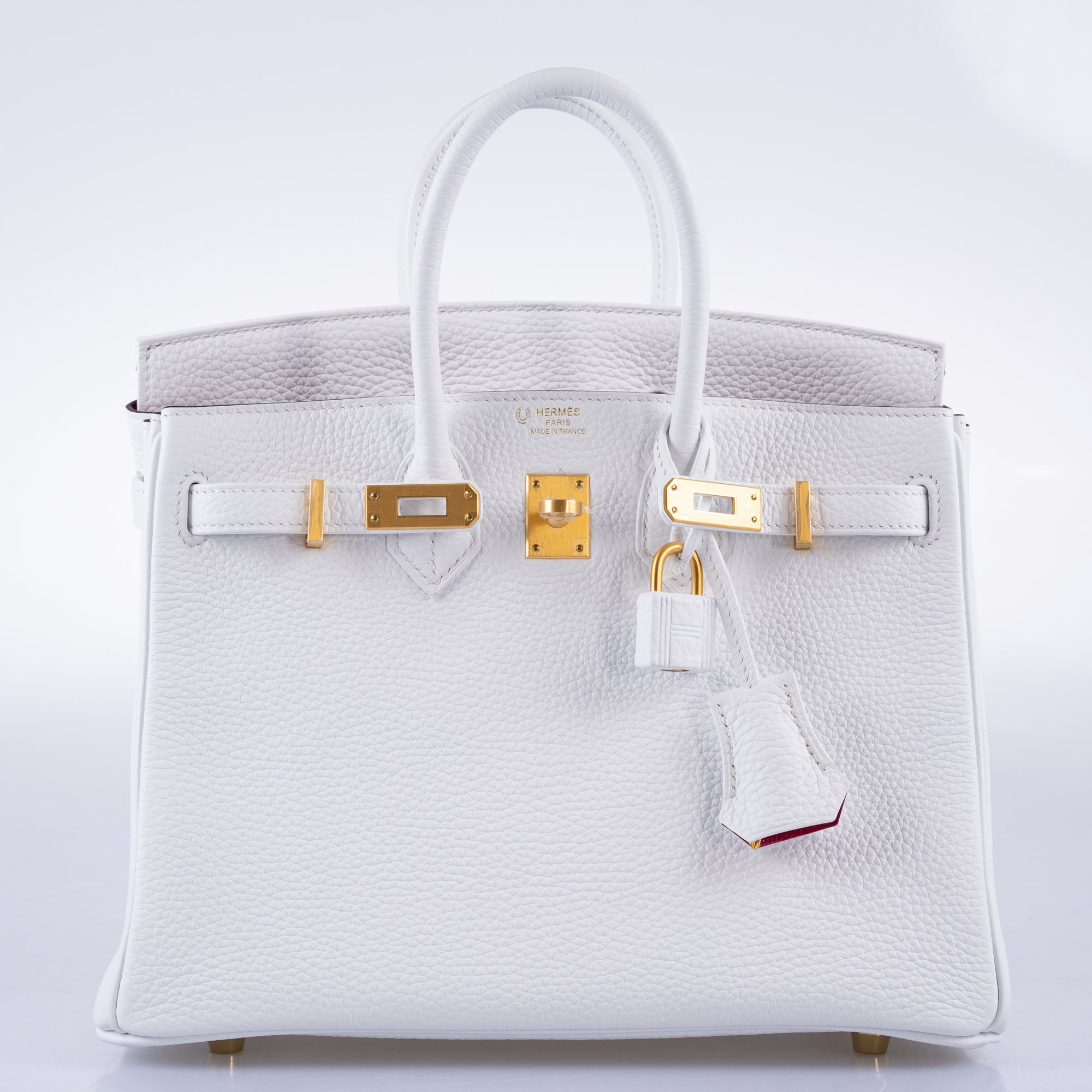 Hermès HSS Birkin 25: White Togo, Rose Pourpre Interior, Brushed Gold Hardware 6 Hermès HSS Birkin 25: White Togo, Rose Pourpre Interior, Brushed Gold Hardware - Image 6