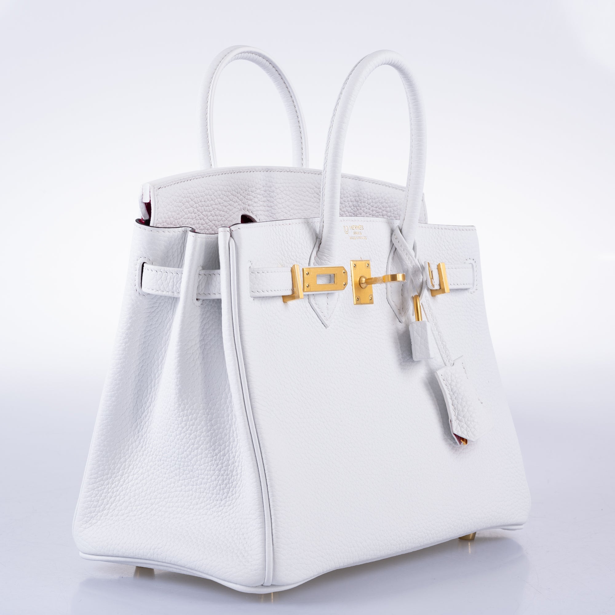 Hermès HSS Birkin 25: White Togo, Rose Pourpre Interior, Brushed Gold Hardware 5 Hermès HSS Birkin 25: White Togo, Rose Pourpre Interior, Brushed Gold Hardware - Image 5