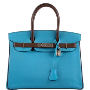 Hermes-HSS-Birkin-30-Bleu-Aztec-and-Havane-Chevre-Palladium-Hardware