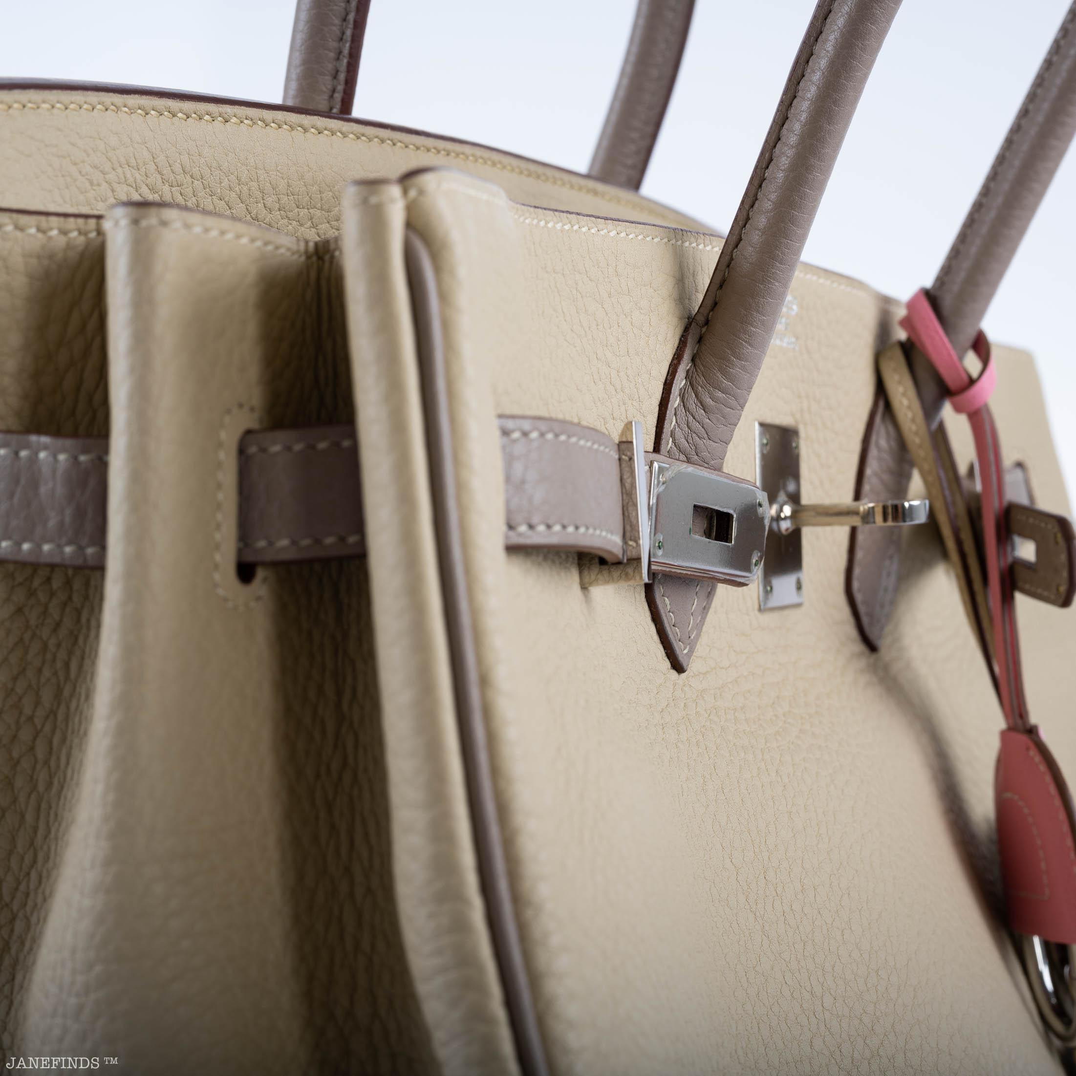 Hermès HSS Birkin 35: Parchemin & Etoupe Epsom, Palladium Hardware 3 Hermès HSS Birkin 35: Parchemin & Etoupe Epsom, Palladium Hardware - Image 3