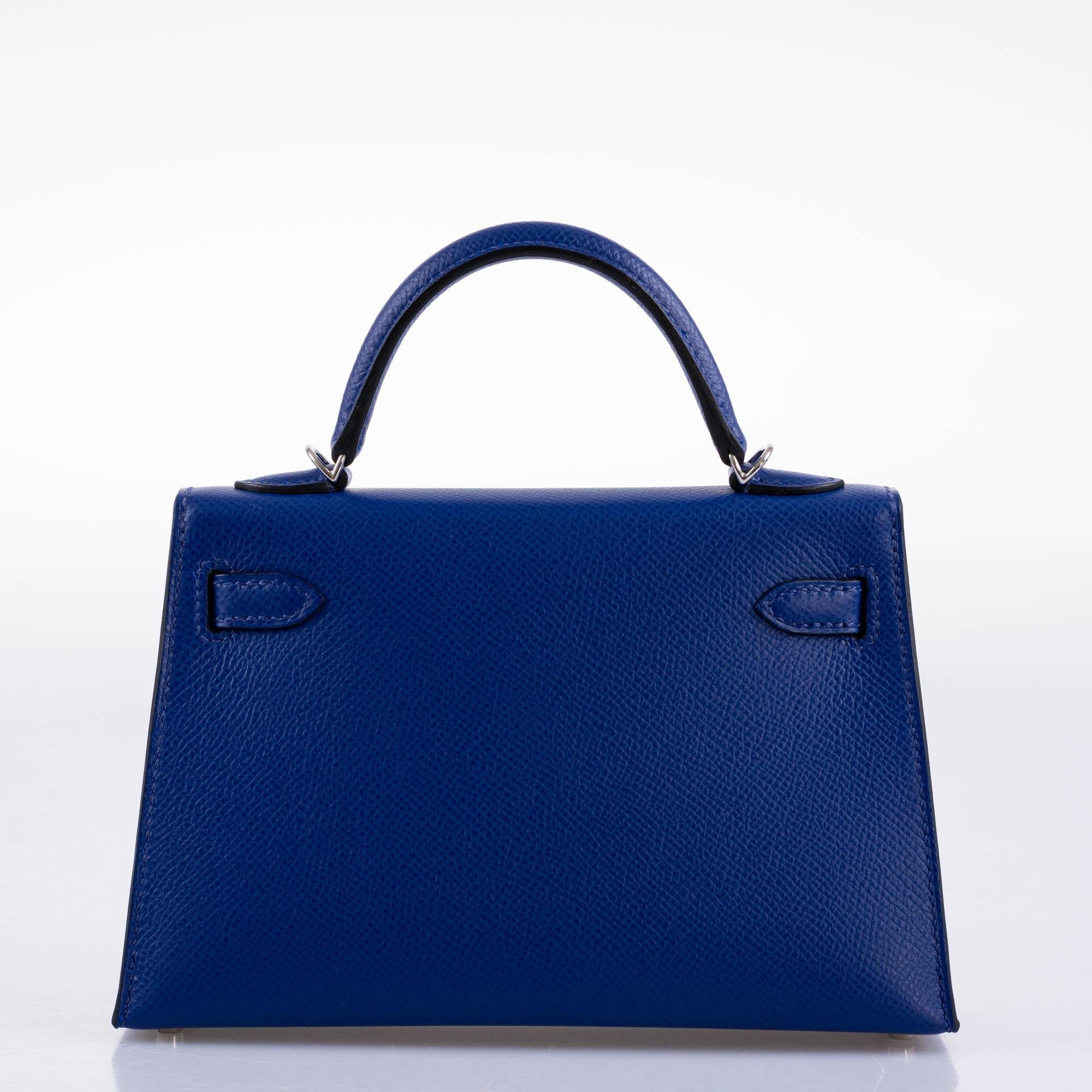 Hermès HSS Kelly Mini Blue Electric Epsom Palladium 8 Hermès HSS Kelly Mini Blue Electric Epsom Palladium - Image 8