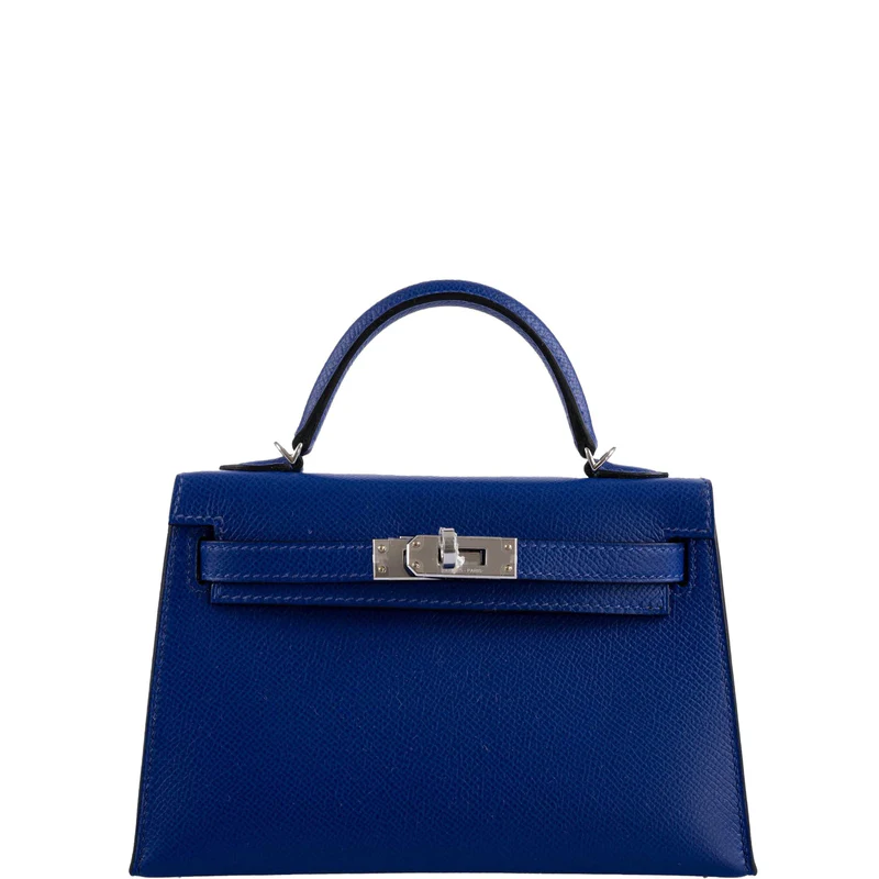 Hermès HSS Kelly Mini Blue Electric Epsom Palladium 1 Hermes-HSS-Kelly-20-Mini-II-Sellier-Blue-Electric-Black-Interior-Epsom-Palladium