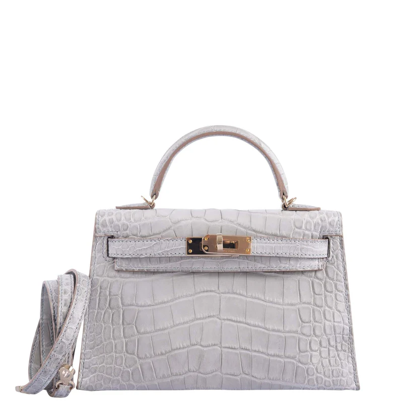 Hermès Kelly 20 HSS Mini Sellier Alligator | Gris Perle Matte | Jaune Ambre Interior 1 Hermes-Kelly-20-HSS-Mini-Sellier-Gris-Perle-Matte-Alligator-with-a-Jaune-Ambre-interior-and-Permabrass-Hardware