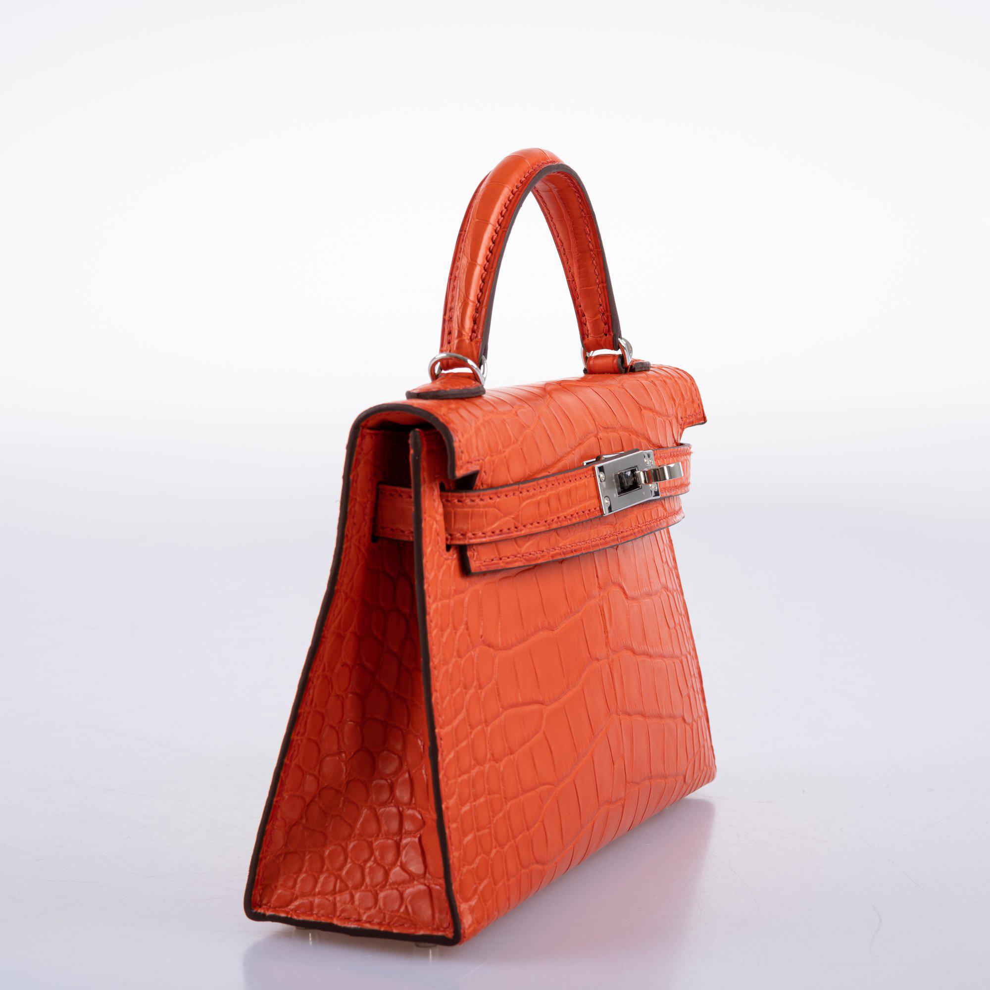Hermès Kelly Mini II Poppy Alligator Palladium Hardware 5 Hermès Kelly Mini II Poppy Alligator Palladium Hardware - Image 5