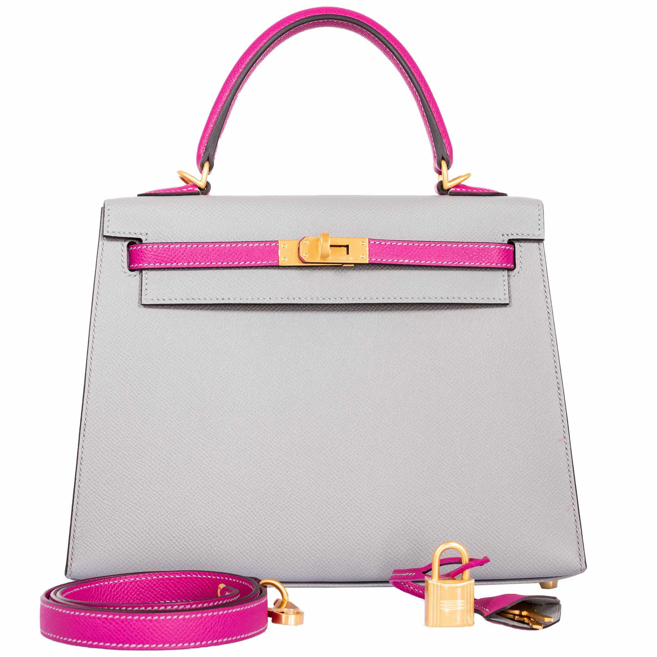 Hermès Kelly 25 Sellier HSS Bi-Color Gris Mouette Bag - Elegant Epsom Leather 2 Hermès Kelly 25 Sellier HSS Bi-Color Gris Mouette Bag - Elegant Epsom Leather - Image 2