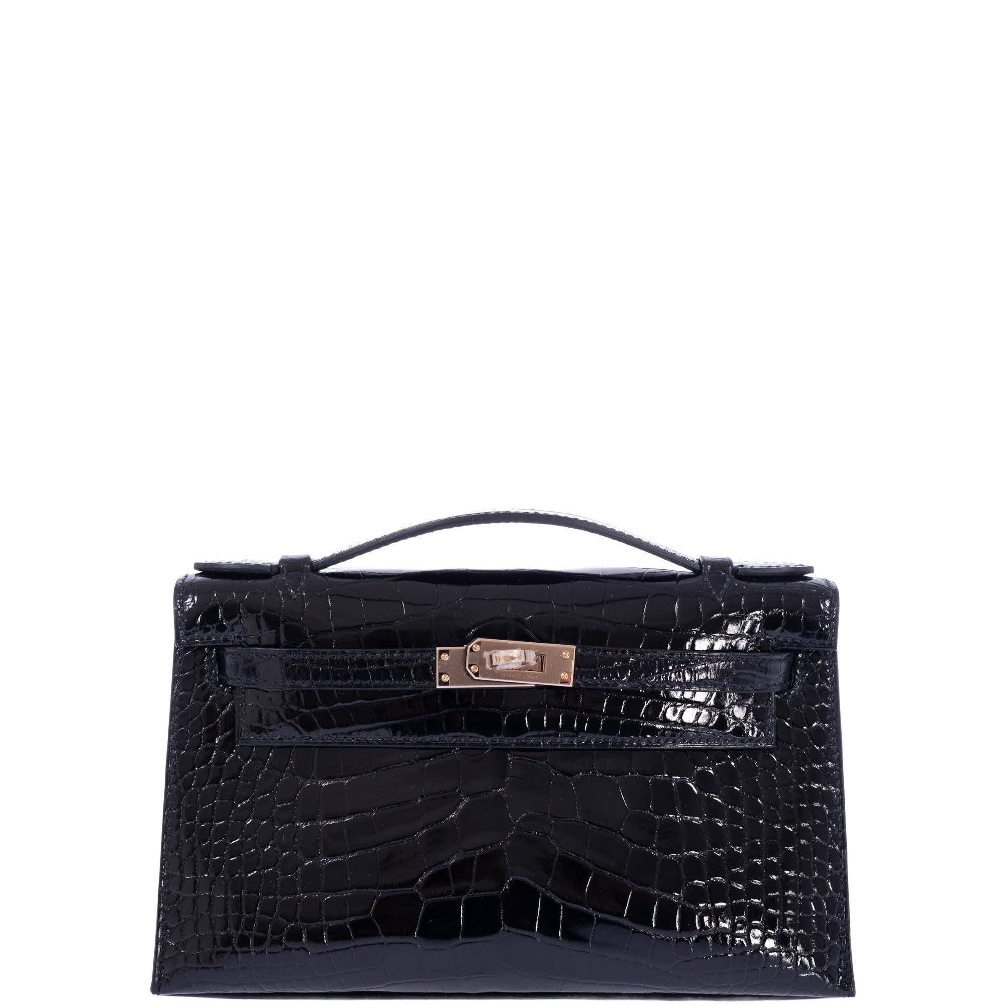 Hermès Kelly Pochette: Black Alligator, Lime Interior, Champagne Hardware 1 Hermes-Kelly-Pochette-HSS-Black-Shiny-Alligator-and-Lime-Interior-Champagne-Hardware