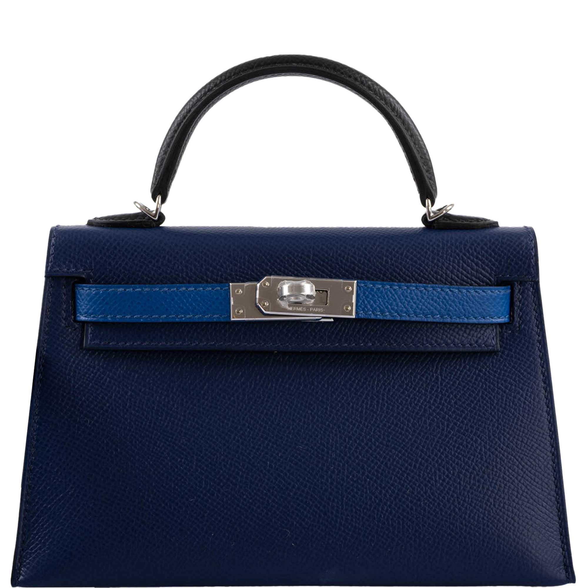 Hermès Mini Kelly Tricolor Bleu Saphir Epsom Bag - France Crafted 8 Hermès Mini Kelly Tricolor Bleu Saphir Epsom Bag - France Crafted - Image 8