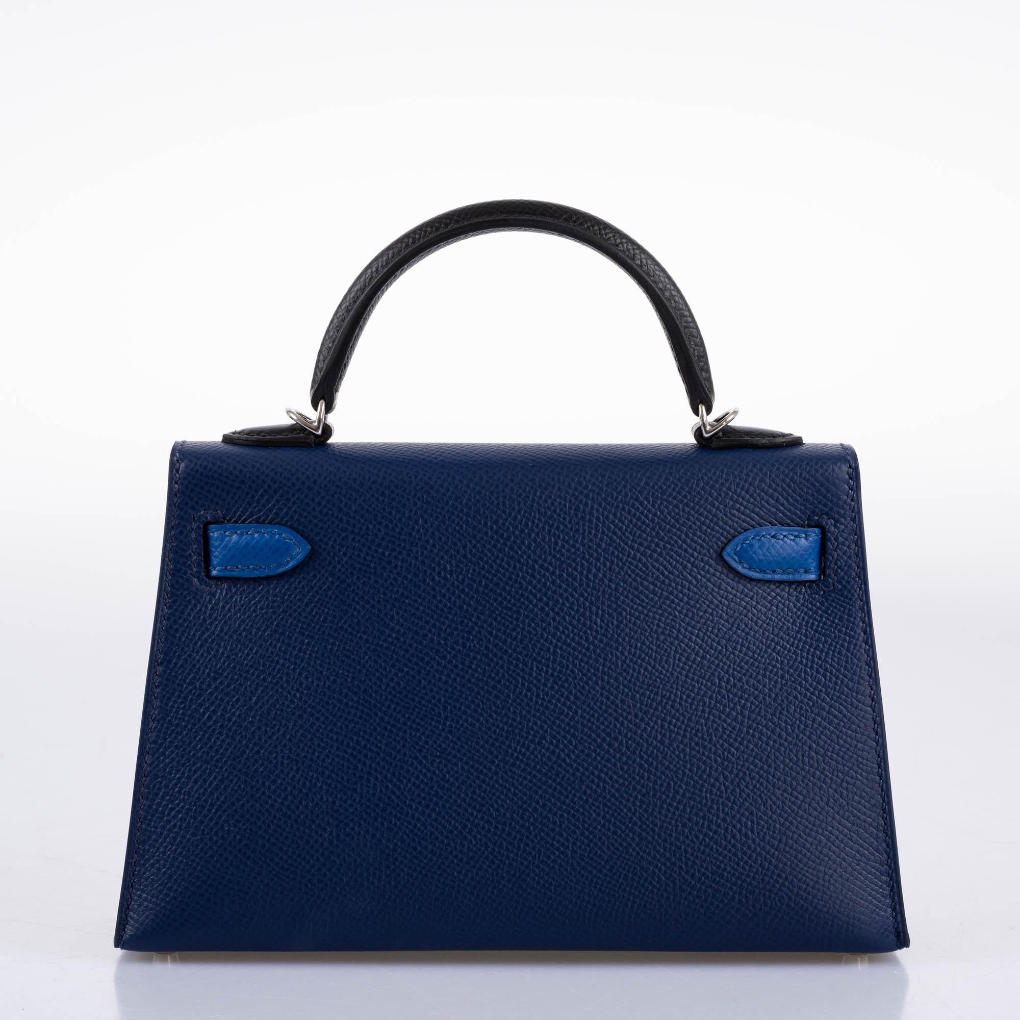 Hermès Mini Kelly Tricolor Bleu Saphir Epsom Bag - France Crafted 5 Hermès Mini Kelly Tricolor Bleu Saphir Epsom Bag - France Crafted - Image 5