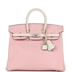 Hermès Special Order (HSS) Birkin 25 Rose Sakura and Nata Chevre Mysore Brushed Gold Hardware