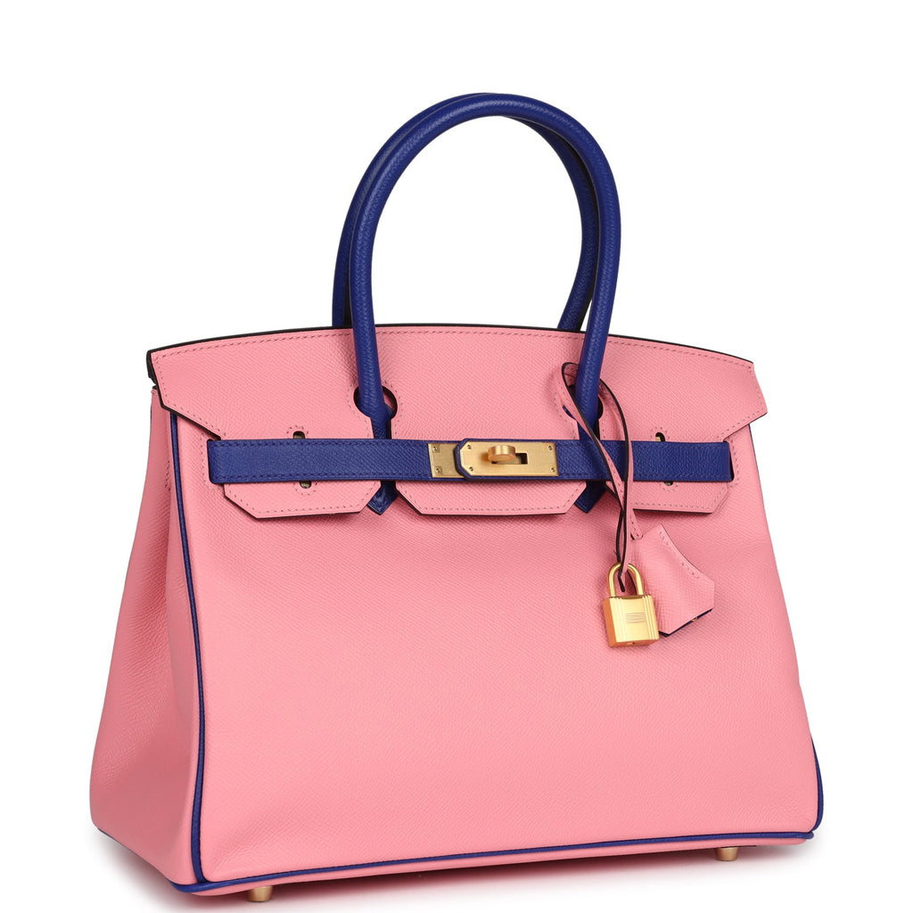 Hermès HSS Birkin 30 in Rose Confetti & Bleu Electric Epsom, Brushed Gold 2 Hermès HSS Birkin 30 in Rose Confetti & Bleu Electric Epsom, Brushed Gold - Image 2
