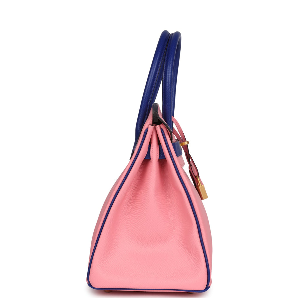Hermès HSS Birkin 30 in Rose Confetti & Bleu Electric Epsom, Brushed Gold 3 Hermès HSS Birkin 30 in Rose Confetti & Bleu Electric Epsom, Brushed Gold - Image 3