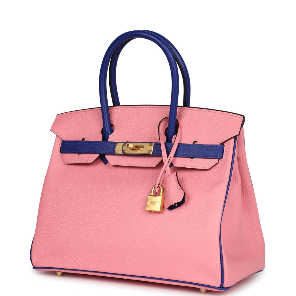 Hermès HSS Birkin 30 in Rose Confetti & Bleu Electric Epsom, Brushed Gold 5 Hermès HSS Birkin 30 in Rose Confetti & Bleu Electric Epsom, Brushed Gold - Image 5