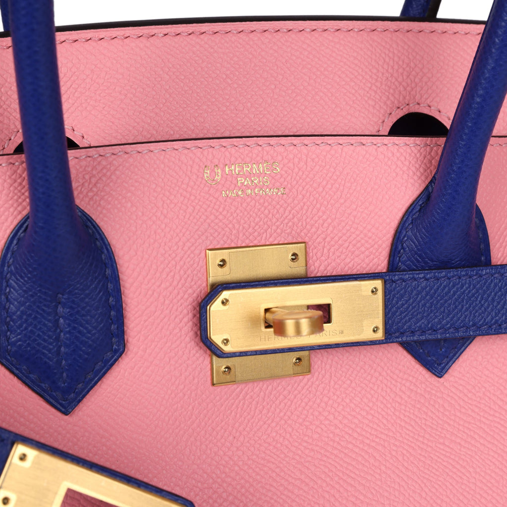 Hermès HSS Birkin 30 in Rose Confetti & Bleu Electric Epsom, Brushed Gold 7 Hermès HSS Birkin 30 in Rose Confetti & Bleu Electric Epsom, Brushed Gold - Image 7
