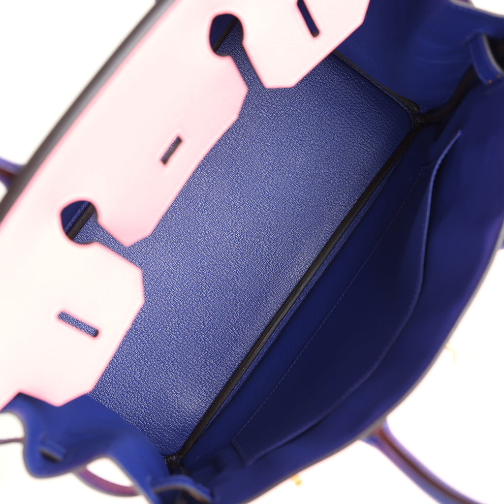Hermès HSS Birkin 30 in Rose Confetti & Bleu Electric Epsom, Brushed Gold 8 Hermès HSS Birkin 30 in Rose Confetti & Bleu Electric Epsom, Brushed Gold - Image 8