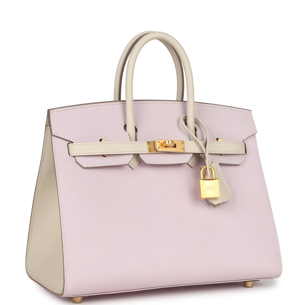 Hermès HSS Birkin Sellier 25: Mauve Pale & Craie Epsom, Brushed Gold Hardware 2 Hermès HSS Birkin Sellier 25: Mauve Pale & Craie Epsom, Brushed Gold Hardware - Image 2