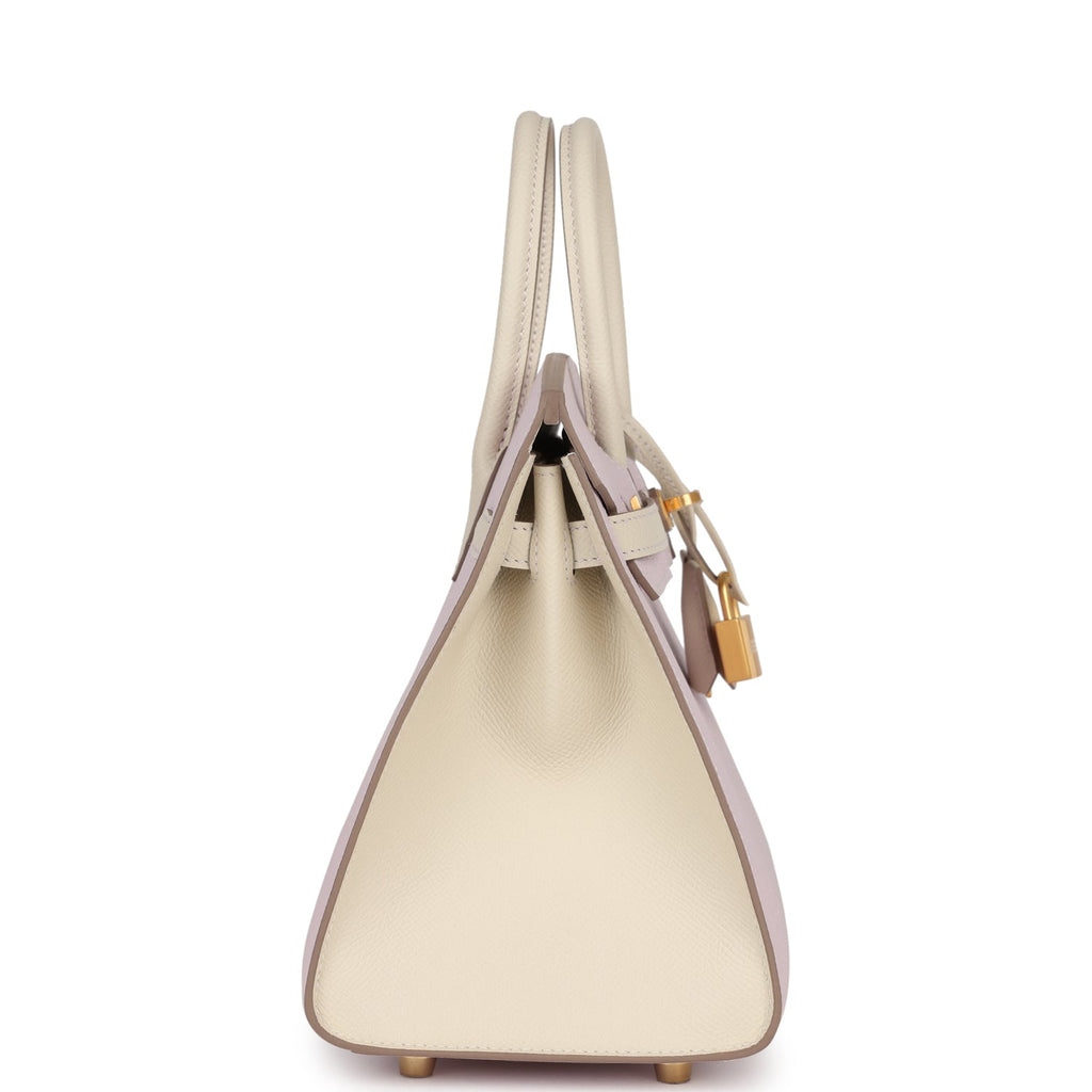Hermès HSS Birkin Sellier 25: Mauve Pale & Craie Epsom, Brushed Gold Hardware 3 Hermès HSS Birkin Sellier 25: Mauve Pale & Craie Epsom, Brushed Gold Hardware - Image 3