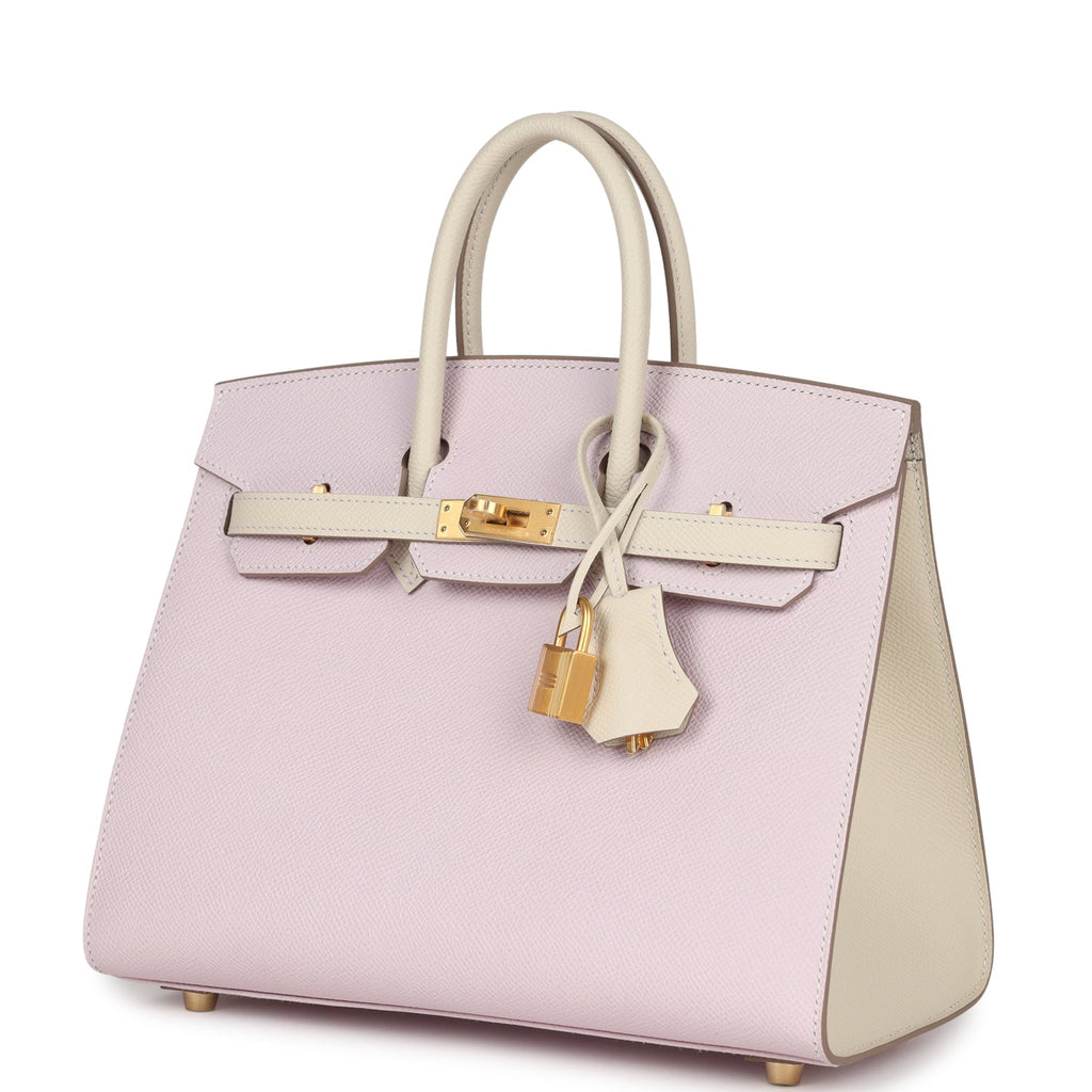 Hermès HSS Birkin Sellier 25: Mauve Pale & Craie Epsom, Brushed Gold Hardware 5 Hermès HSS Birkin Sellier 25: Mauve Pale & Craie Epsom, Brushed Gold Hardware - Image 5