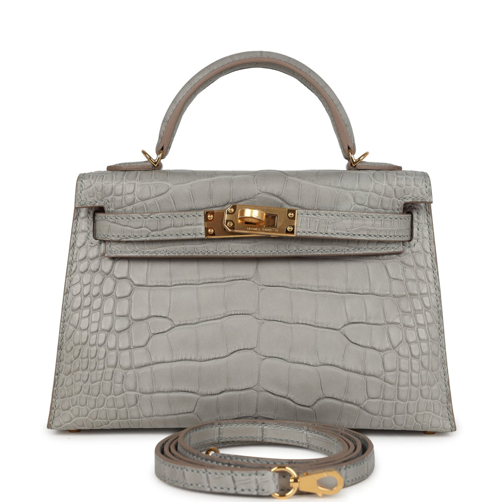 Hermès Special Order Mini kelly - Gris Perle Alligator Gold Hardware 1 Hermès Special Order (HSS) Kelly Sellier 20 Gris Perle Verso Matte Alligator Gold Hardware