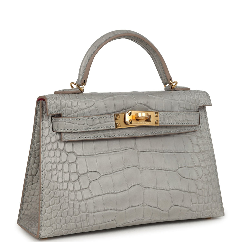 Hermès Special Order Mini kelly - Gris Perle Alligator Gold Hardware 2 Hermès Special Order Mini kelly - Gris Perle Alligator Gold Hardware - Image 2