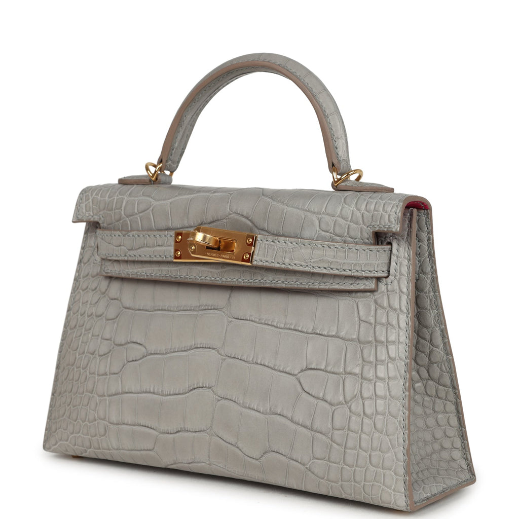 Hermès Special Order Mini kelly - Gris Perle Alligator Gold Hardware 5 Hermès Special Order Mini kelly - Gris Perle Alligator Gold Hardware - Image 5