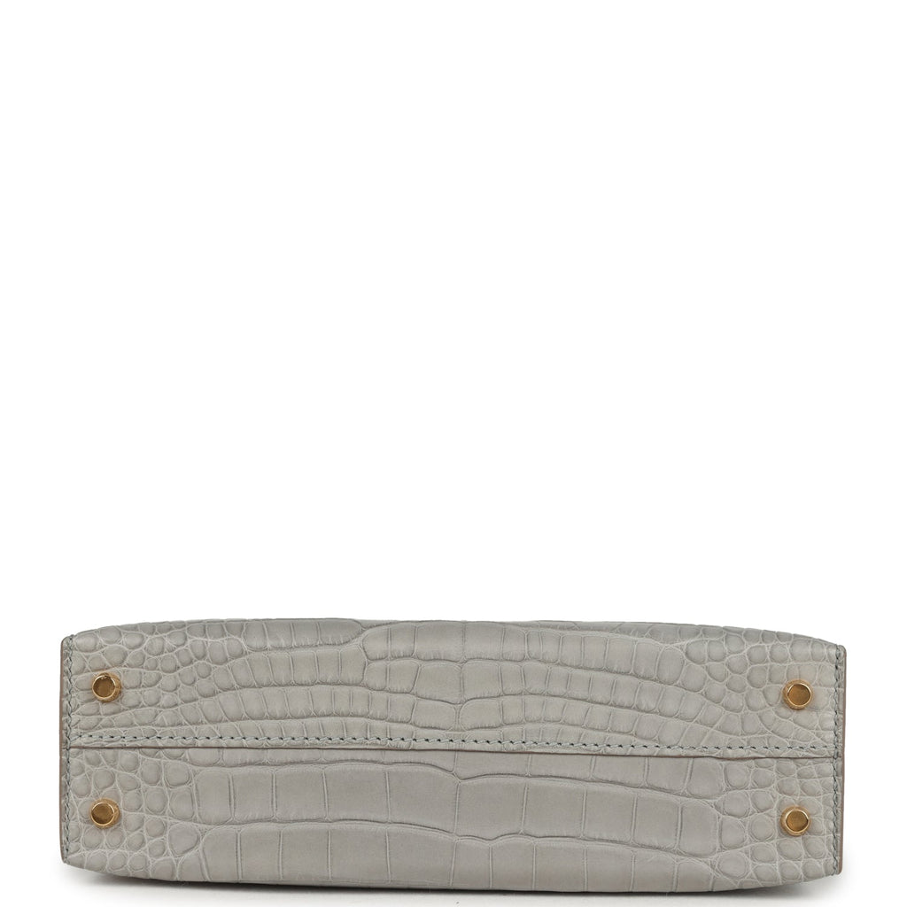 Hermès Special Order Mini kelly - Gris Perle Alligator Gold Hardware 6 Hermès Special Order Mini kelly - Gris Perle Alligator Gold Hardware - Image 6