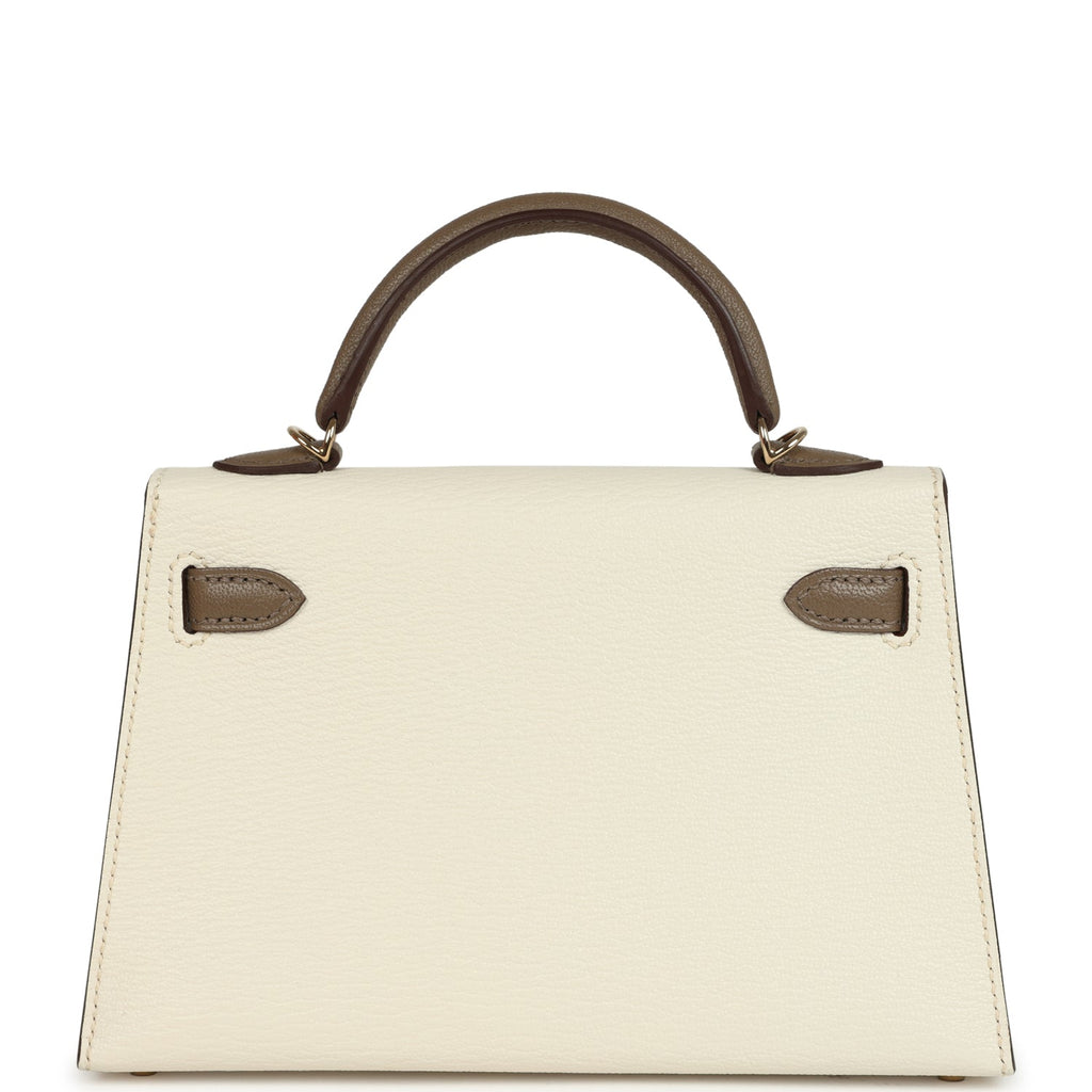 Hermès Special Order Mini kelly - Nata/Etoupe Chevre Mysore - Permabrass 4 Hermès Special Order Mini kelly - Nata/Etoupe Chevre Mysore - Permabrass - Image 4