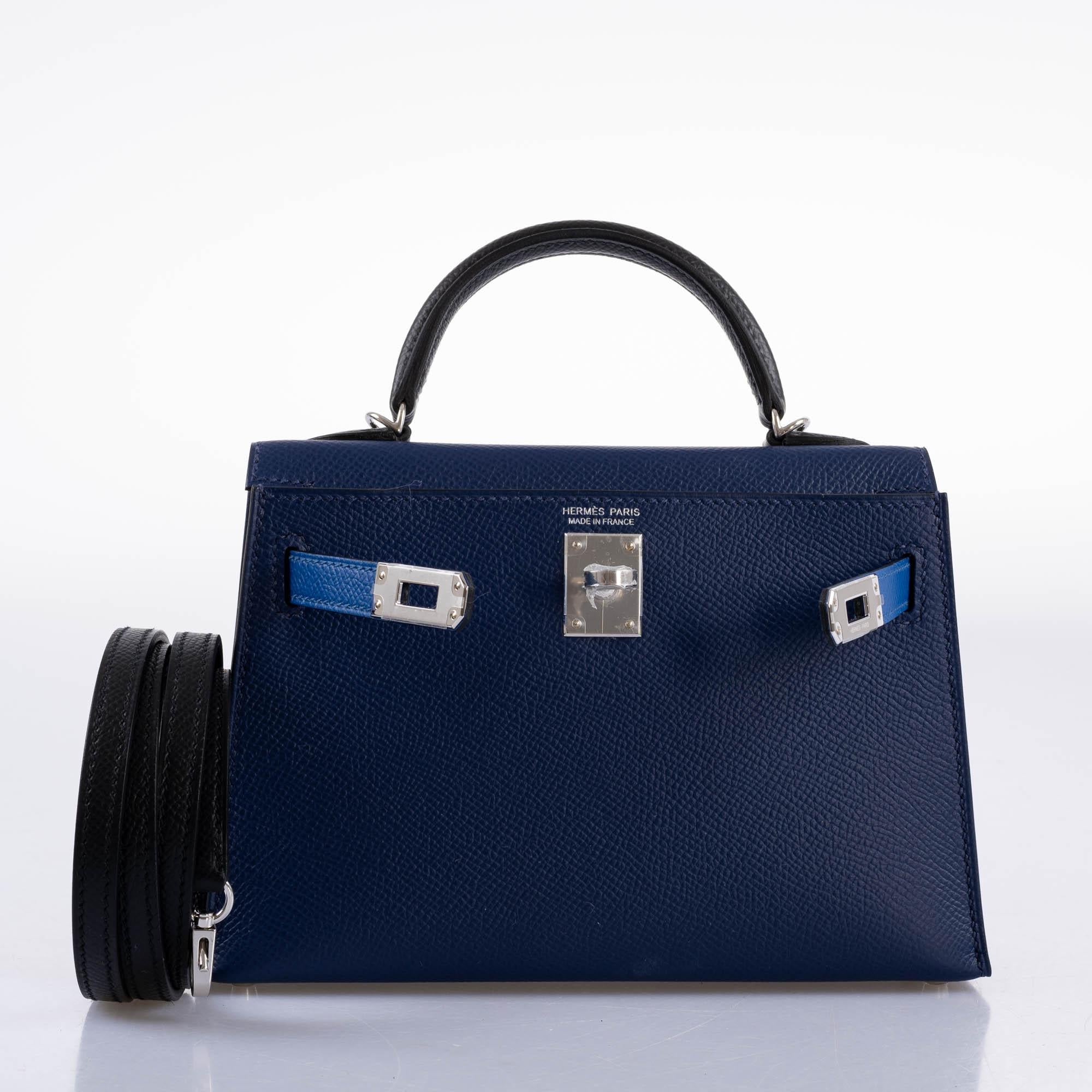 Tricolor Mini Kelly Bleu Saphir Epsom Bag - Hermès France 9 Tricolor Mini Kelly Bleu Saphir Epsom Bag - Hermès France - Image 9