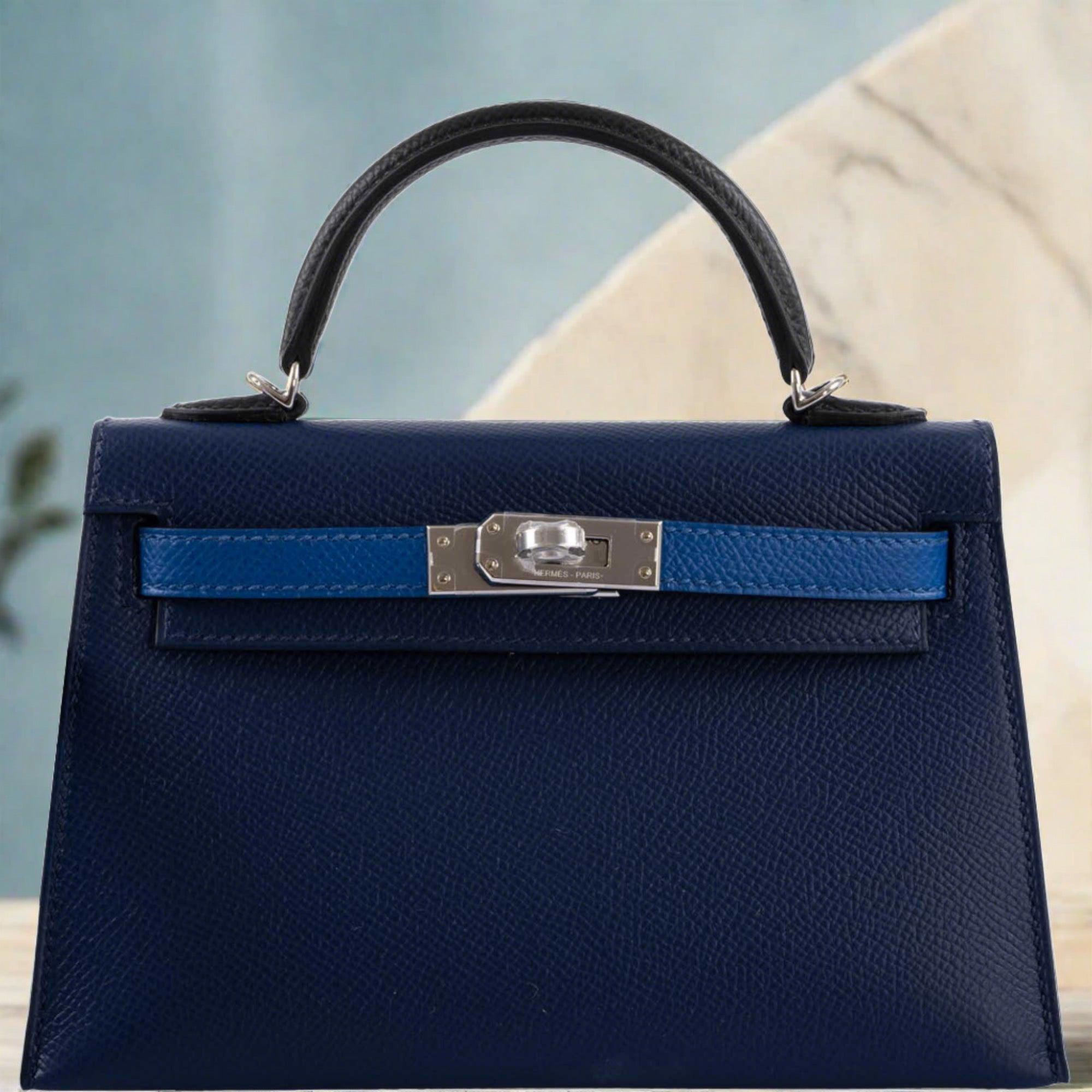 Tricolor Mini Kelly Bleu Saphir Epsom Bag - Hermès France 4 Tricolor Mini Kelly Bleu Saphir Epsom Bag - Hermès France - Image 4