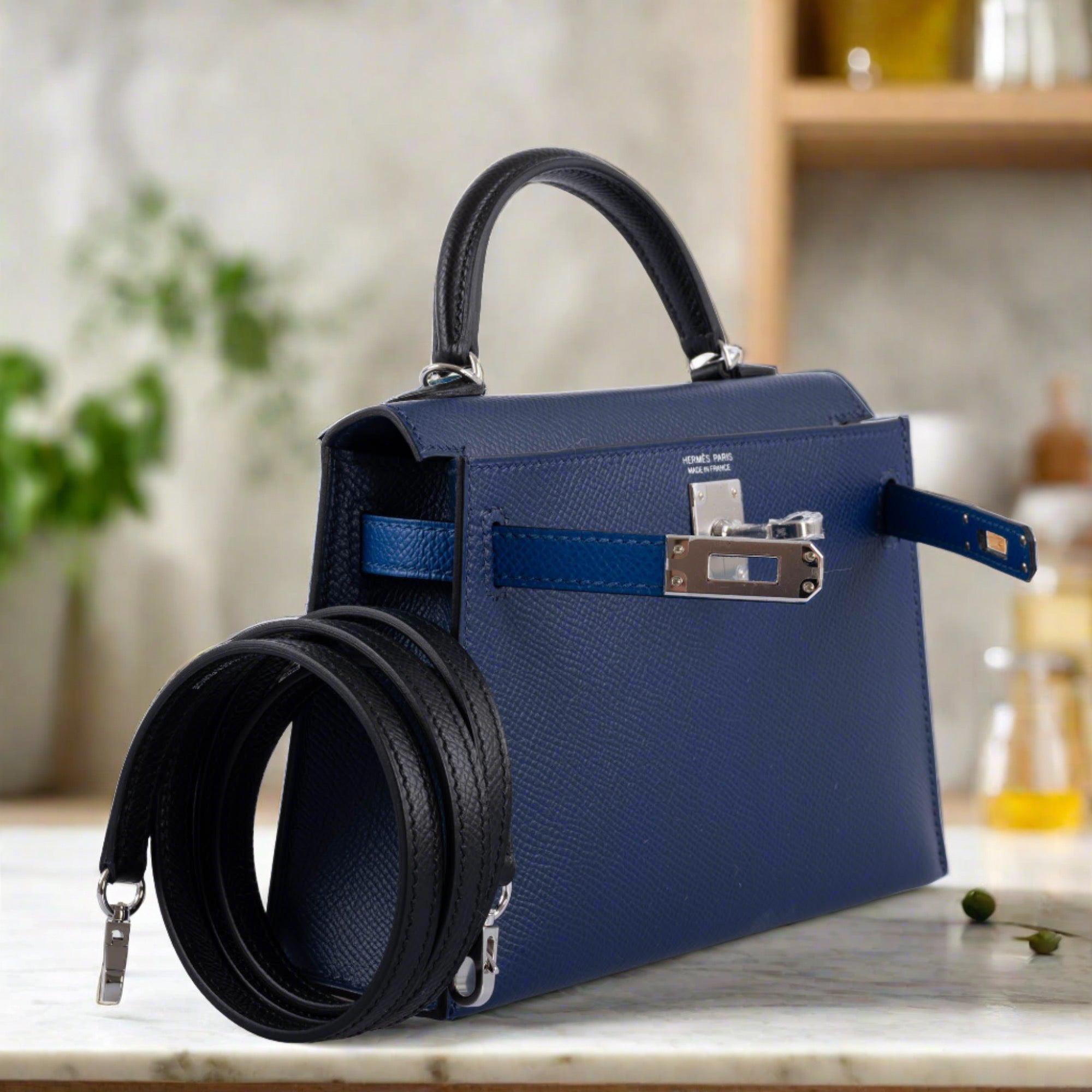 Tricolor Mini Kelly Bleu Saphir Epsom Bag - Hermès France 6 Tricolor Mini Kelly Bleu Saphir Epsom Bag - Hermès France - Image 6
