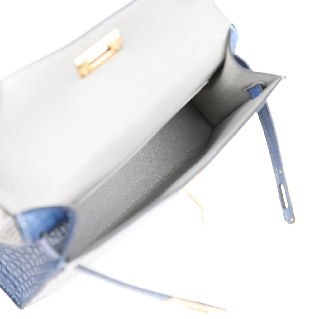 Rare Hermès HSS Kelly Sellier 20 Alligator Bag - Gris Perle & Bleu de Malte 8 Rare Hermès HSS Kelly Sellier 20 Alligator Bag - Gris Perle & Bleu de Malte - Image 8